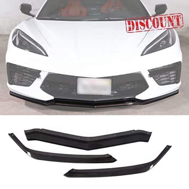 Front Bumper Lip Splitter Replacement Kit Compatible with Chevrolet Corvette C8 2020-2023