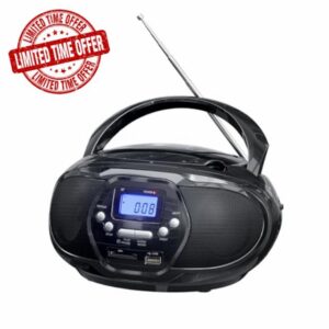 YOWGULF CD Player Portable Boombox Bluetooth Speaker with AM FM Radio for Home