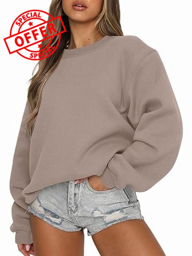 EFAN Womens Sweatshirts Long Sleeve Crew Neck Pullover Sweatshirt Casual Outfits 2023 Fall Clothes