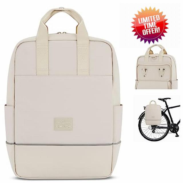 Johnny Urban Bike Pannier Bag for Bicycles Sand - Jona Medium Bike - 2-in-1 Daypack and Rear Rack Bag - Backpack Cycling Storage for Leisure