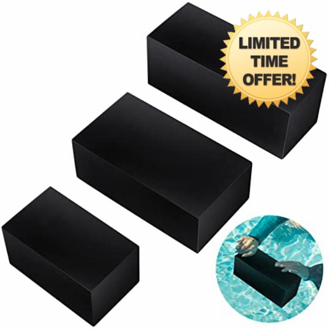 Sratte 3 Pcs Rubber Water Brick Safety Diving Brick Strength Pool Brick Diving Weight for Swimming Diving Rescue Training