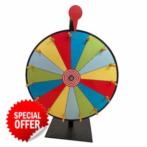 MERIGLARE Casino Prize Wheels 15 Color Slots Easy Assembly Erasable Whiteboard Surface Roulette Wheels Tabletop Fortune Wheel for Party Tradeshow