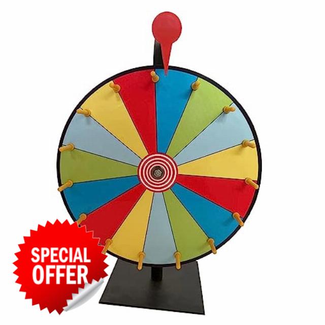MERIGLARE Casino Prize Wheels 15 Color Slots Easy Assembly Erasable Whiteboard Surface Roulette Wheels Tabletop Fortune Wheel for Party Tradeshow