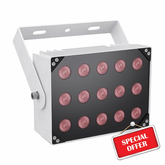 Univivi IR Illuminator 15 LEDs 90 Degree Wide Angle IR Lights for Night Vision IP67 Waterproof 850nm Infrared Light for Security Surveillance Camera Indoor&Outdoor