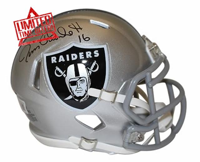 Jim Plunkett Autographed Las Vegas Raiders Speed Mini Helmet BAS