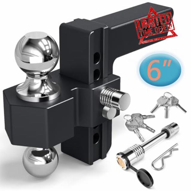 NenNicht Adjustable Trailer Hitch Fits 2 Inch Receiver