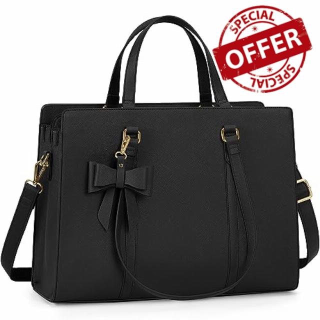 Laptop Bag for Women 15.6 Inch Leather Laptop Tote Bag Business Office Work Bag