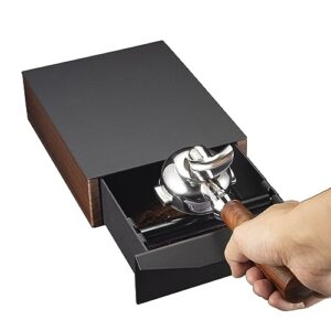 Stainless Steel Detachable Coffee Ground Knock Container with Removable Knock Bar and Anti-Slip Base