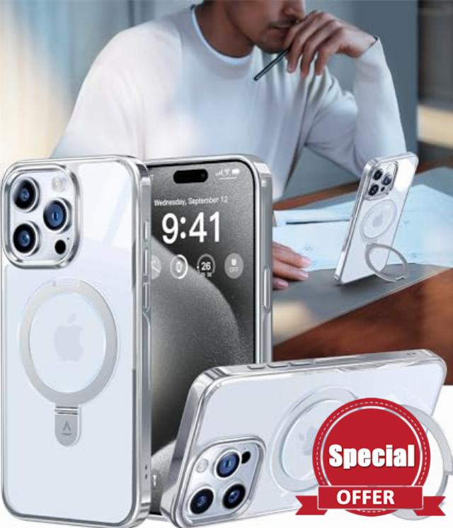 Alphex Invisible Stand Magnetic for iPhone 15 Pro Case