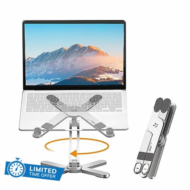 Moallia Ergonomic Laptop Riser Telescopic 360 Rotating Laptop Stand for Desk Collaborative Work