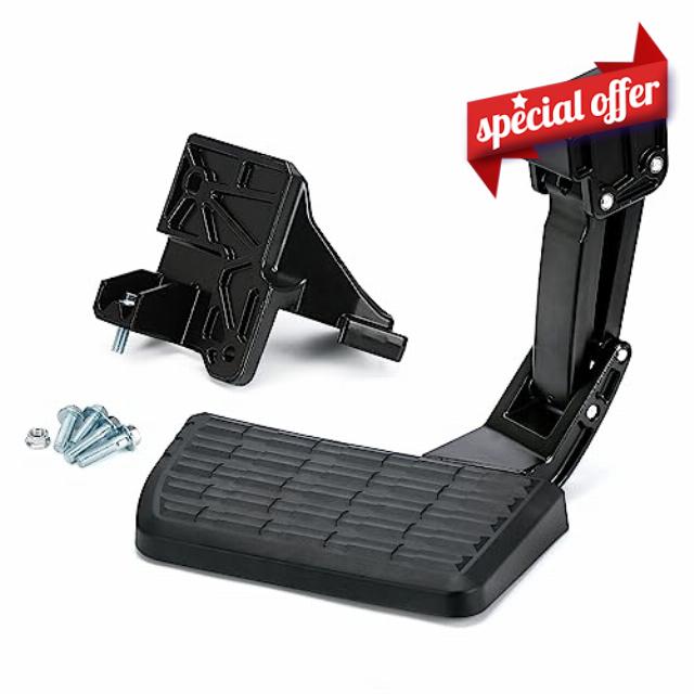 PQY Bed Step Replacement for Toyota Tundra 2022 2023 Folding Truck Step Retractable Bumper Tailgate Step Replace PTS30-34000