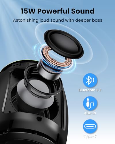 Portable Wireless Speaker with 15W Stereo Sound