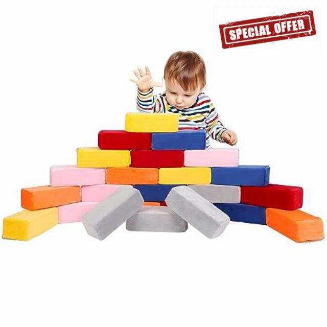 MODEREVE Foam Building Blocks for Kids,24 Pack Soft Foam Blocks for Toddlers