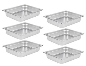 6-Pack Stainless Steel Pan for Commercial Food Warmer