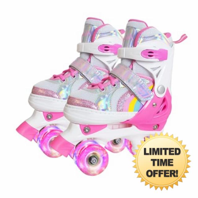 Nattork Girls Roller Skates for Kids Toddler