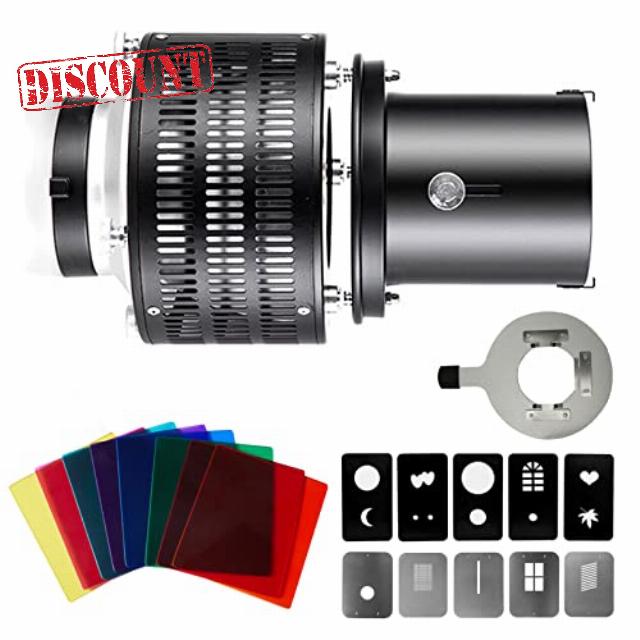 BEIYANG Mount Flash Conical Snoot Spotlight with Light Modifiers Kit