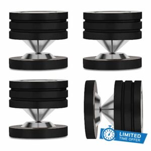 Monosaudio HiFi Audio Feet 49x49mm Speaker Isolation Feet Speaker Subwoofer Damper Speaker Absorber Feet HiFi Device Feet Spikes and Pads for High-End Speakers
