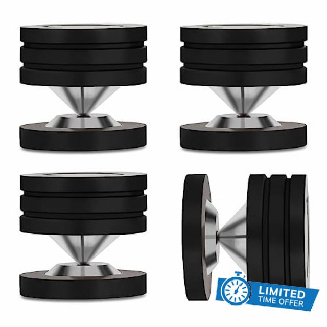 Monosaudio HiFi Audio Feet 49x49mm Speaker Isolation Feet Speaker Subwoofer Damper Speaker Absorber Feet HiFi Device Feet Spikes and Pads for High-End Speakers