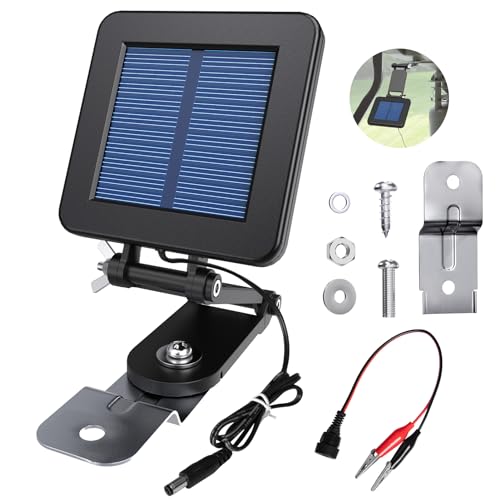 Efficient Solar Panel Charger w/Adjustable Mounting Bracket & Alligator Clips