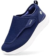 FitVille Mens Extra Wide Fit Diabetic Shoes Easy Close Adjustable Orthopedic Slippers for Swollen...
