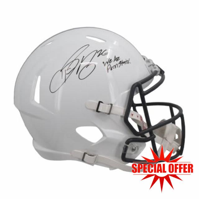 Saquon Barkley We Are Autographed Penn State Speed Replica Full Size Football Helmet - BAS