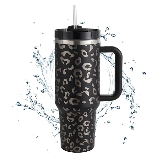 Double Wall Insulated Mug Reusable Stainless Steel Water Bottle With Lid and Straw Travel Coffee Cups