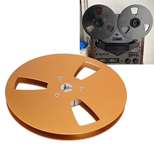 Recording Tape Reel 3 Holes Aluminum Alloy Opening Machine Part Takeup Reel (Gold)