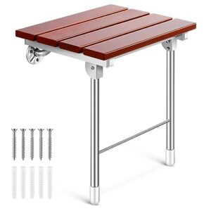 Fold Down Shower Bench Foldable Wall Wood Shower Chair Foldable Safety Stool Chair for Senior Disabled Pregnant Kids Adult