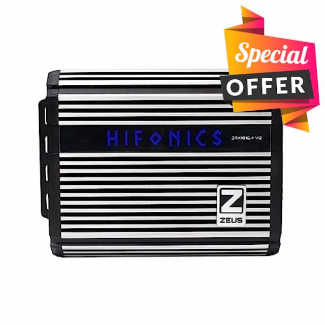 Hifonics ZRX1016.4V2 Zeus ZRX V2 Compact 1000 Watt Super D-Class Full Range Four Channel Amplifier