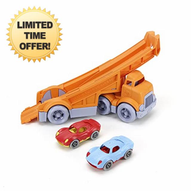 Green Toys Racing Truck w/ 2 Racers