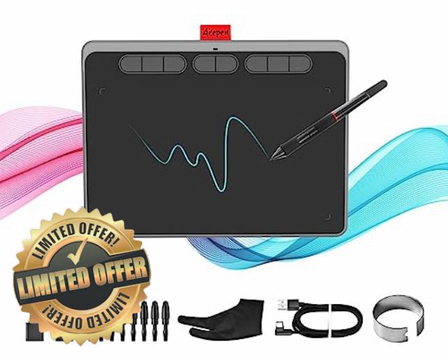 Drawing Tablet Acepen Graphics Tablet with Battery-Free Stylus 8192 Pressure Sensitivity 8 Hot Keys