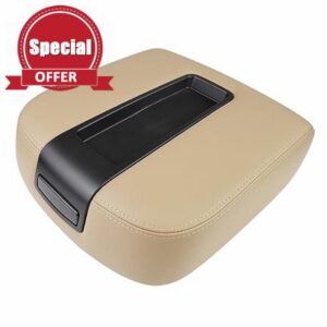 Donpida Center Console lid Armrest Cover Compatible with Chevy Avalanche 2007-2014 Silverado Suburban 1500 2500 GMC Yukon Sierra 2500HD 3500HD Armrest Center Console Cover Kit Replaces 15217111(Beige)