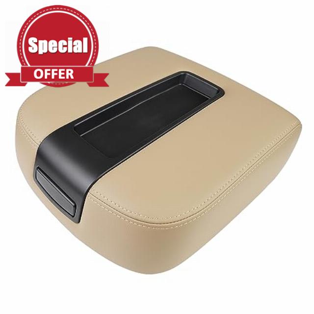 Donpida Center Console lid Armrest Cover Compatible with Chevy Avalanche 2007-2014 Silverado Suburban 1500 2500 GMC Yukon Sierra 2500HD 3500HD Armrest Center Console Cover Kit Replaces 15217111(Beige)