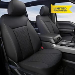 GIANT PANDA Front Car Seat Covers Customized Fit 2009-2023 Ford F150 and 2017-2023 F250 F350 F450 Super Crew/Crew Cab Pickup Trucks