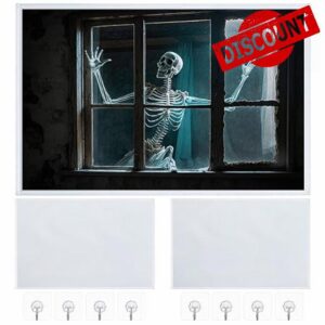 Oudain 2 Pcs Halloween Fabric Rear Projection Screen 40'' x 60'' Window Projection Portable White Projector Screen Sheet with Mounting Hardware for Halloween Christmas Party Supplies Indoors Outdoors