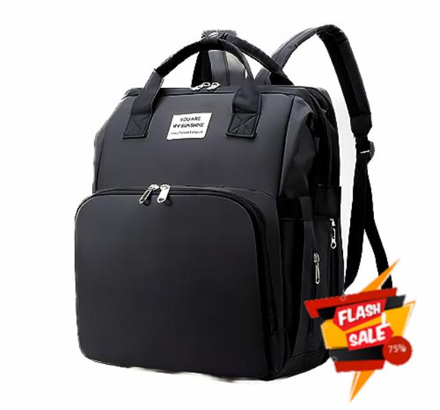 Diaper bag backpack with changing station. Travel Folding Baby Bed. Portable
