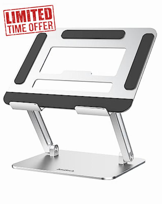 Amasrich Laptop Stand for Desk Adjustable Tablet Holder-Vertical Computer Riser-Foldable Convertor Mount for Notebook iMac MacBook Air Pro