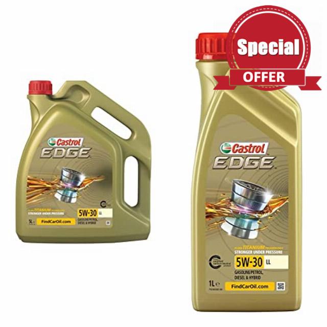 Bundle of Castrol EDGE 5 W-30 LL Engine Oil 5 Litre + Castrol EDGE 5W-30 LL Engine Oil 1L