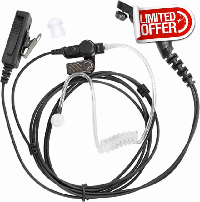 XPR 7550 Earpiece for Motorola XPR 6350 6550 7350 7550e Two Way Radio Walkie Talkie Headset with Acoustic Tube and PTT Mic Compatible with Two Way Radio Headset with Mic PTT