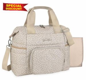 Khaki Crossbody Diaper Bag Tote Purse Set with Changing Pad