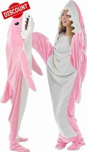Shark Blanket Wearable for Girl Cozy Shark Blanket Hoodie Cartoon Animals One-Piece Blanket Shark Blanket Adult