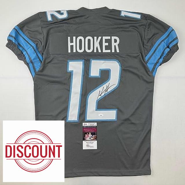 Autographed/Signed Hendon Hooker Detroit Grey Football Jersey JSA COA