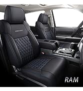 Huidasource Car Seat Covers for Dodge Ram, Full Coverage Waterproof Leather Pickup Truck Seat Cus...