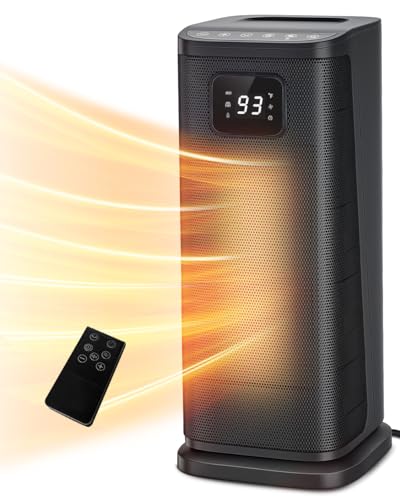 1500W Electric Portable Tower Heater w/Thermostat & Timer