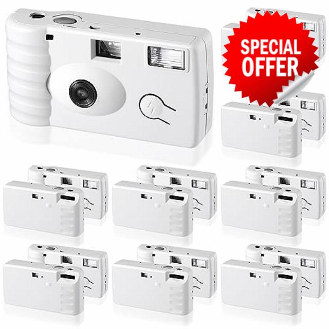 Treela 10 Pack Disposable Camera for Wedding 35mm Single Use Film Camera with Flash 27 Exposures 400 ISO Bulk Film Camera for Concert Travel Anniversary Birthday Party Supply Guest Gift (White Style)