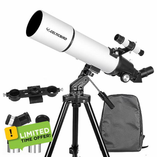Telescope 80mm Aperture 600mm - Astronomical Refracting Telescope for Adults & Beginners - Travel Telescope AZ Mount with Backpack