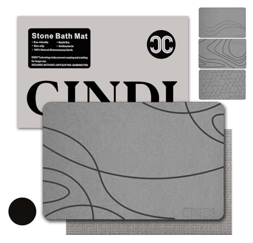 Diatomaceous Earth Bath Mat Stone - Non-Slip Diatomite Stone Bath Mats for Bathroom