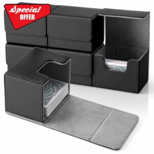 Abbylike 6 Packs Leather Deck Card Box for Trading Cards