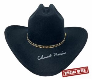 Chuck Norris Signed Replica Walker Texas Ranger Prop Cowboy Hat BAS