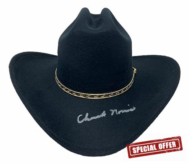Chuck Norris Signed Replica Walker Texas Ranger Prop Cowboy Hat BAS
